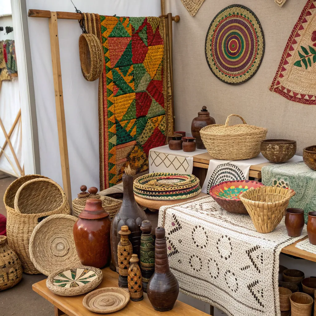 Assorted Handicrafts Display